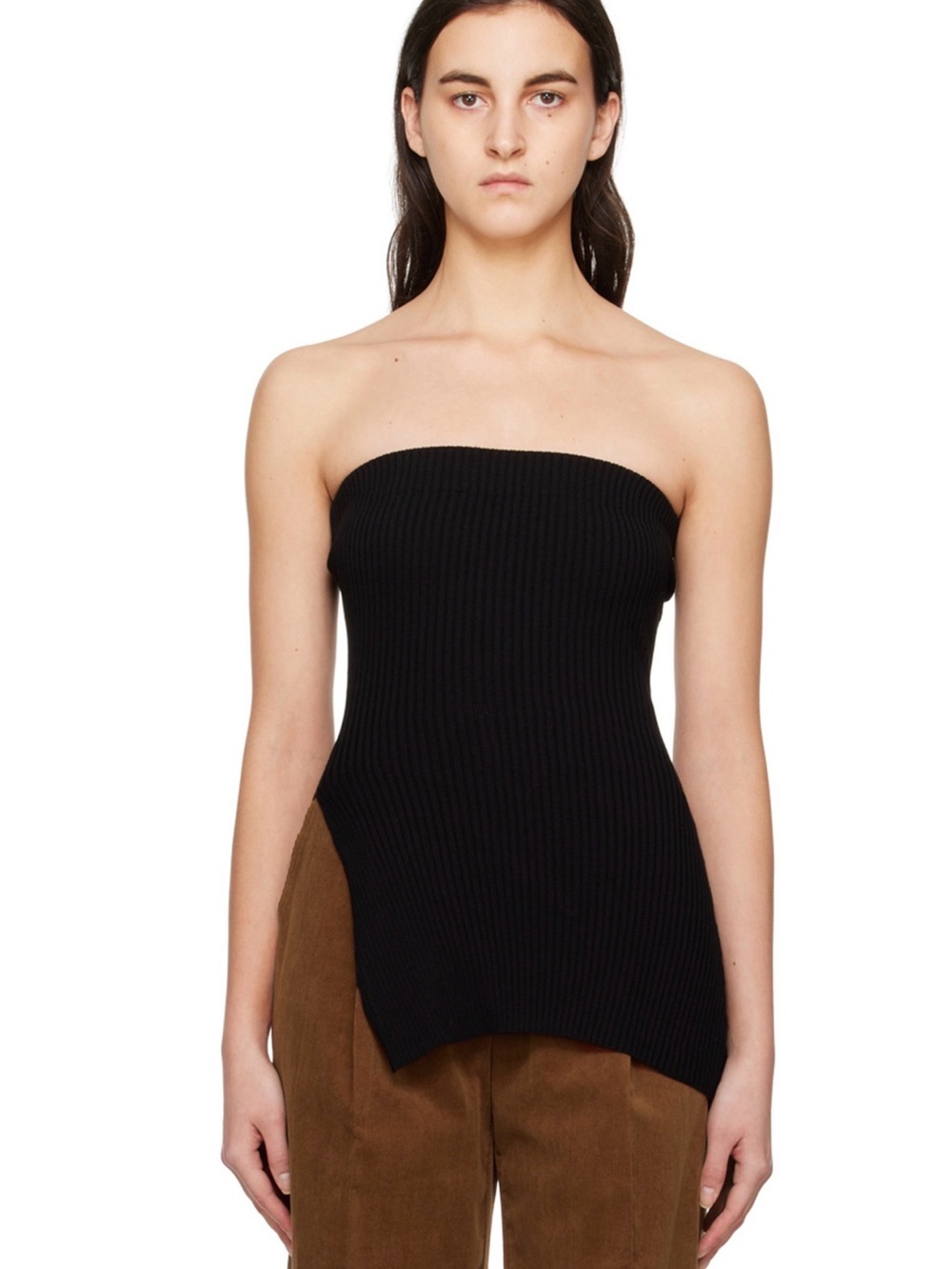 DRAE Black ribbed tube top